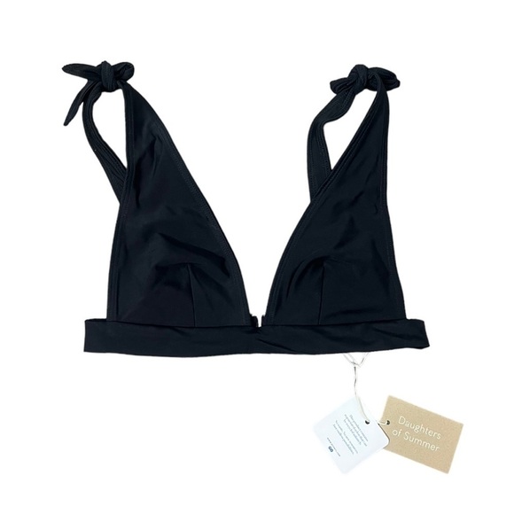NWT Daughters of Summer Black Adjustable Bikini Top - Size XS - Picture 1 of 9